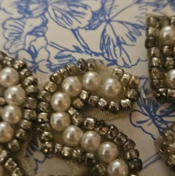 Piper K "Mrs" Beaded Pearl Statement Earrings | Bridal Wedding Earrings | 3" - Picture 4 of 4